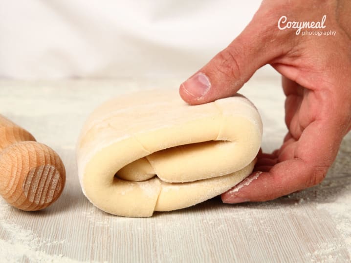 Classic croissant dough making