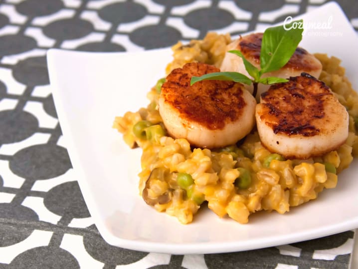 Creamy Risotto and seared scallops