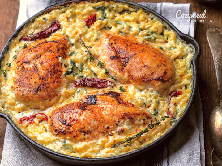 Crispy Roasted Chicken and Fresh Orzo