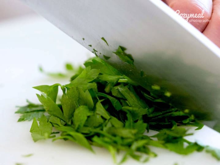 Cutting parsley