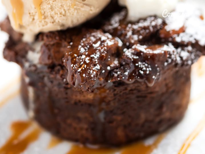 Dark Chocolate Irish Cream Bread Pudding