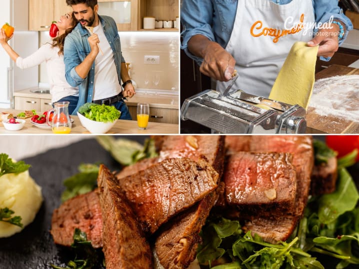 Date Night  Surf Turf in Southern Italy Menu Collage