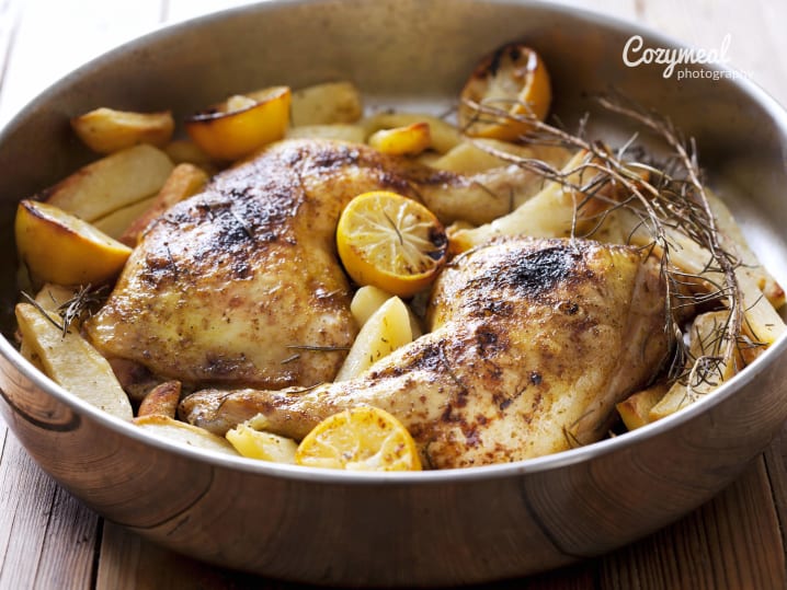 garlic herbed chicken with lemon potatoes