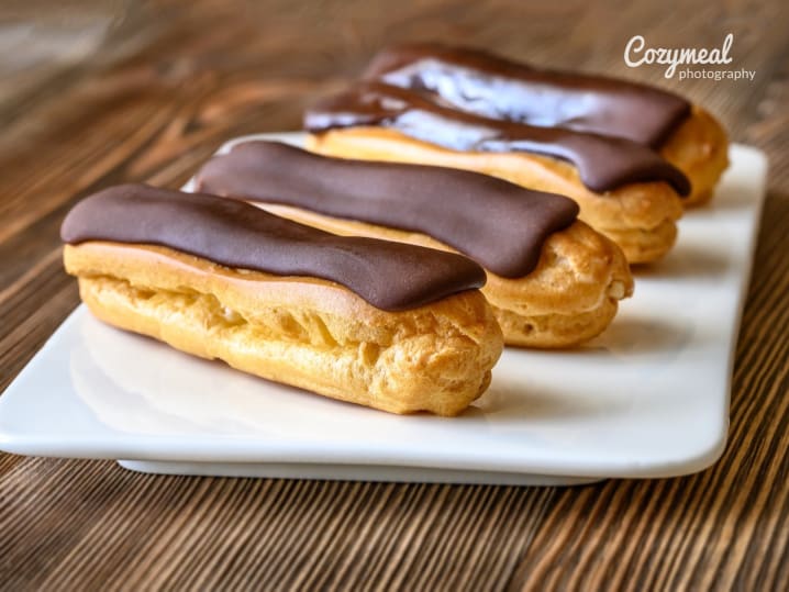 Eclairs on a plate
