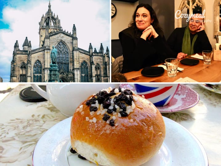 Edinburgh people on a food tour afternoon tea