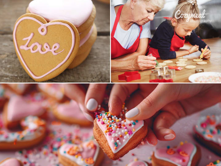 Family Fun  Heart Cookie Decorating Menu Collage