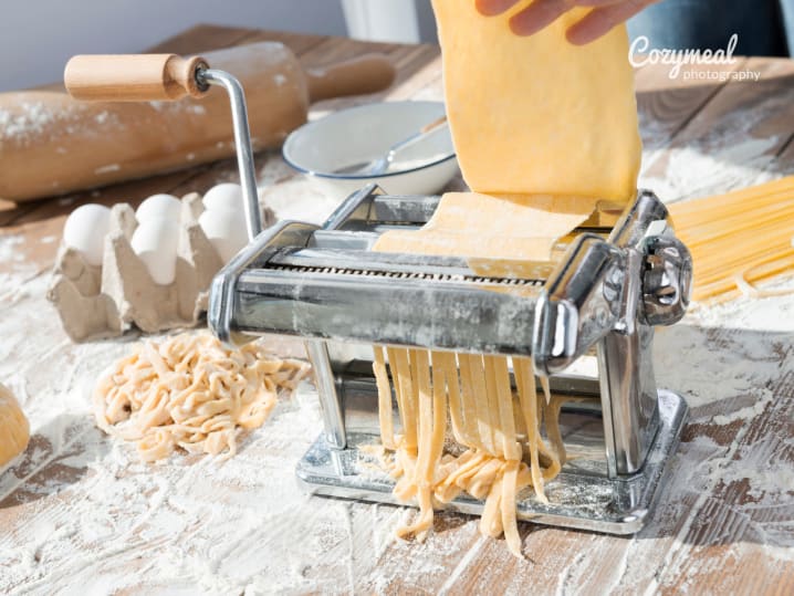 Fetuccine pasta making