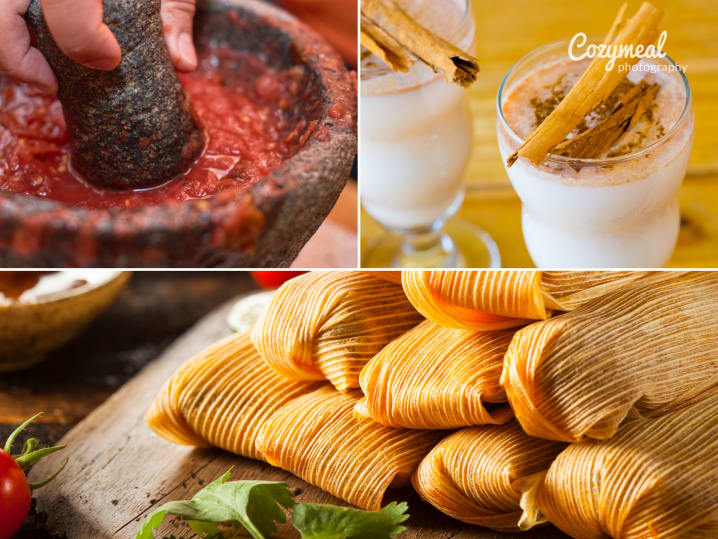 Handcrafted Holiday Tamales Menu Collage