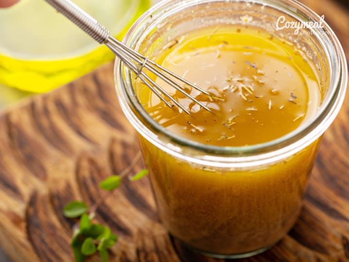 Homemade vinaigrette salad dressing