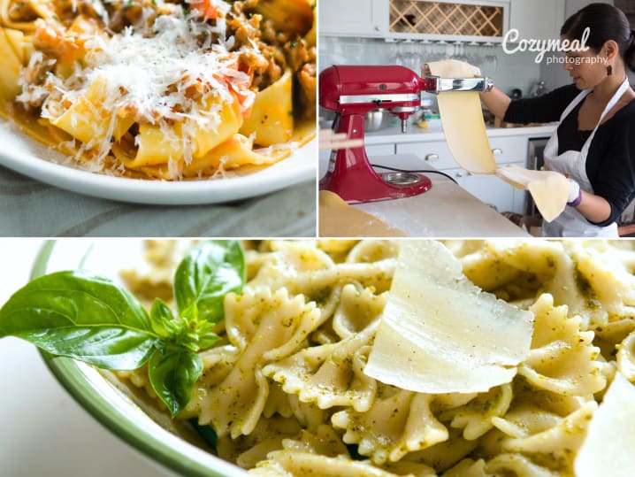 Homemade Pasta Workshop Menu Collage