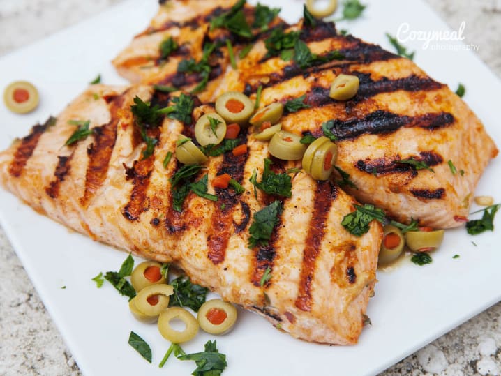 sally salmon with lemon caper salsa