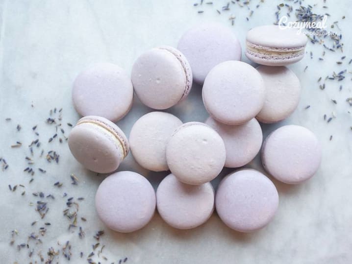 Pink French macarons