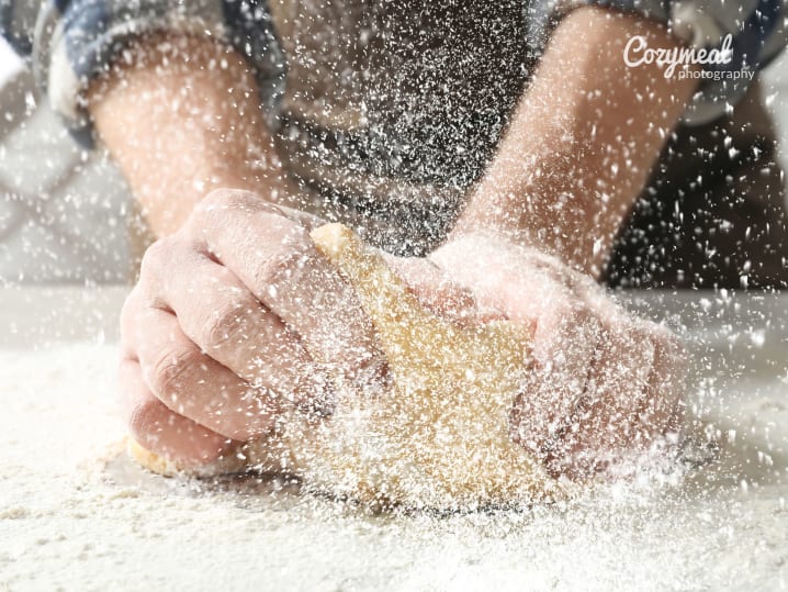 Kneading pasta dough