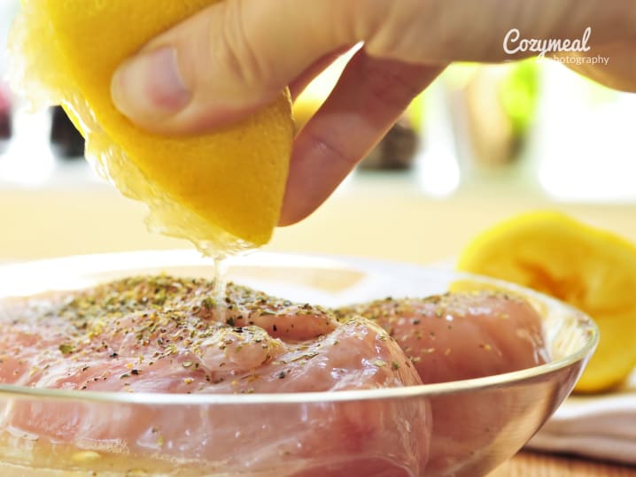 Lemon on a chicken