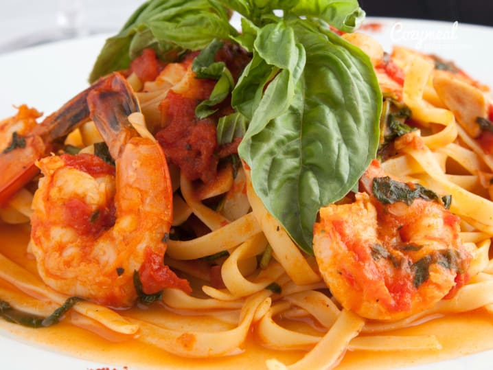 Linguine with Shrimp, Tomatoes and Basil
