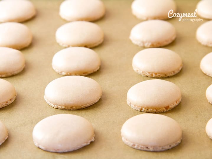 Macarons out of the oven
