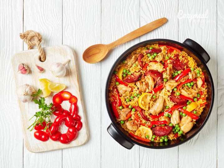 Making Chicken and Chorizo Paella