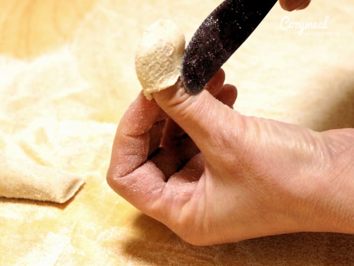 Making Orecchiette pasta