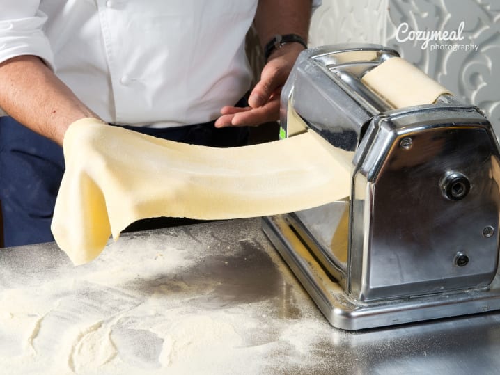 Making handmade pasta
