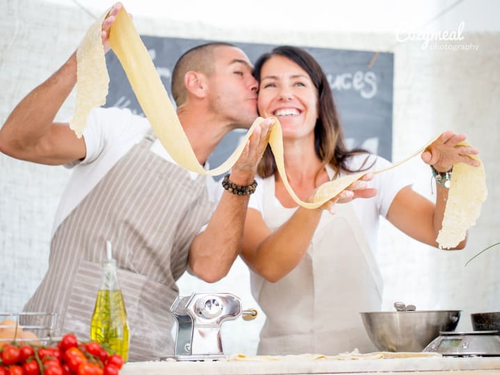 Making pasta together