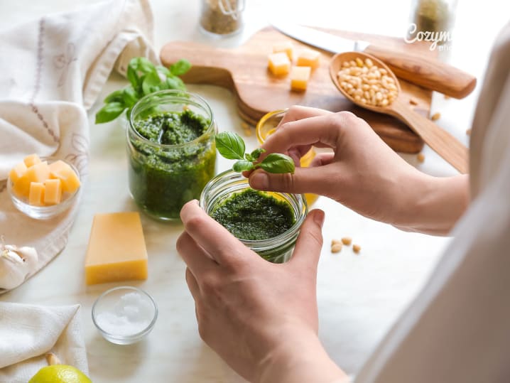 Making pesto