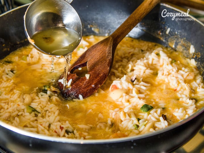 Making risotto