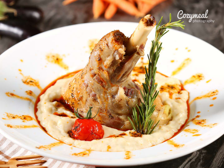 Mediterranean Lamb Shanks with White Bean Puree