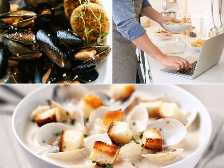 Online Cooking Class - Cape Cod Classics: Clam Chowder & Portuguese Mussels: Online Cooking Class