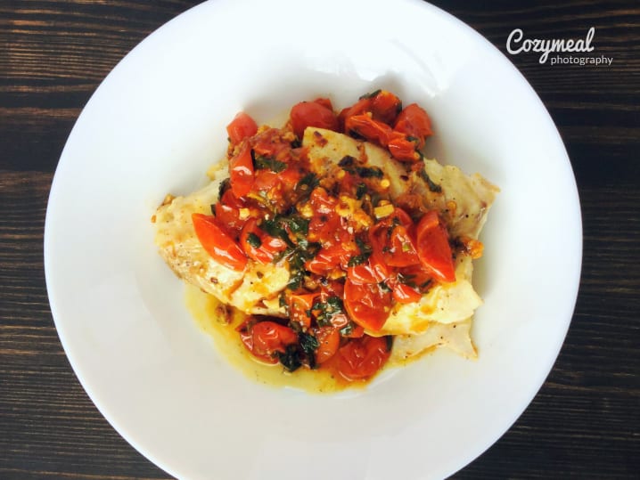Pan Seared Black cod with Tomato Confit