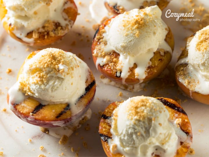 Peach cinnamon ice cream