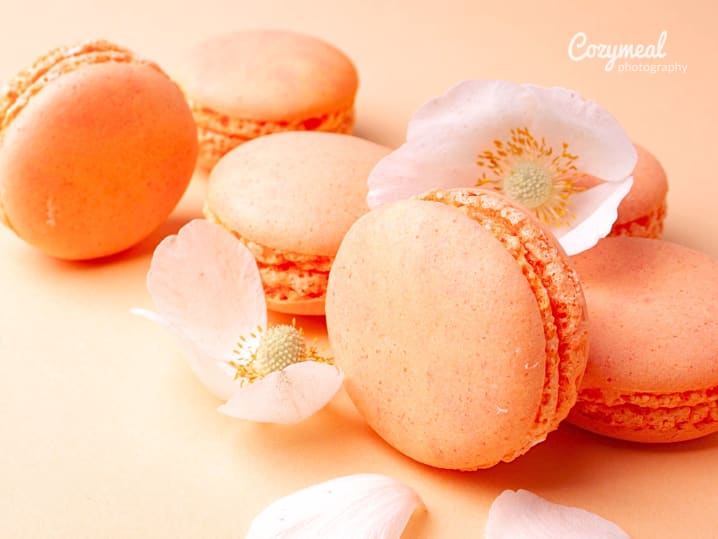 Peach macarons