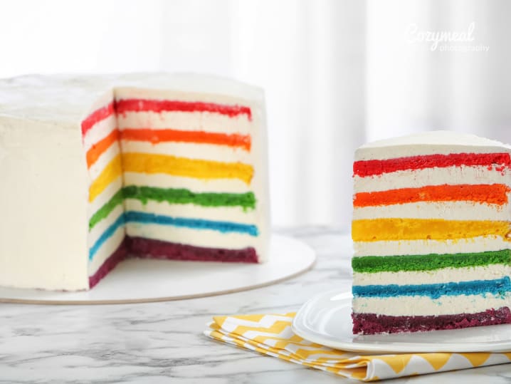 Rainbow cake layers