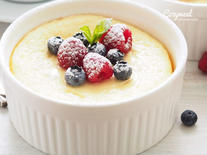 Raspberry lemon souffle