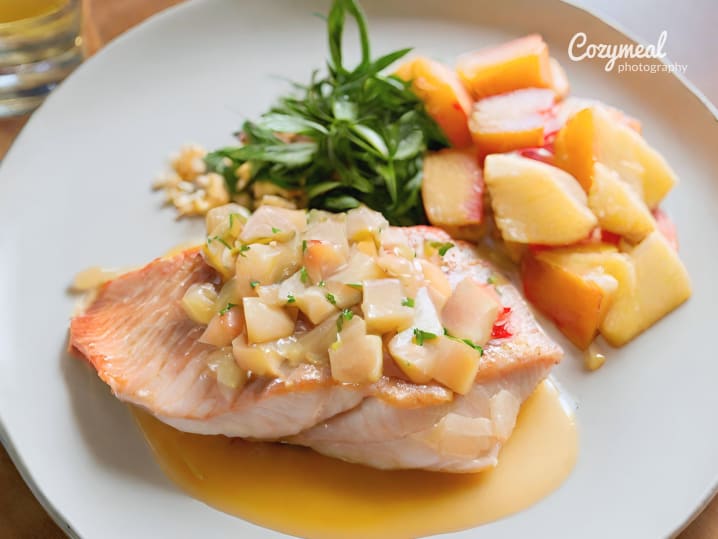 Red Snapper With Peach Ginger Beurre Monte