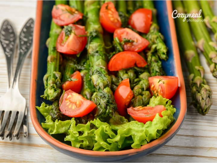Roasted Asparagus Salad with Thyme Vinaigrette and Prosciutto Crisps