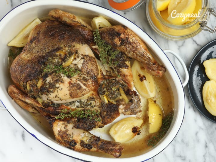 Roasted Chicken With preserved lemons
