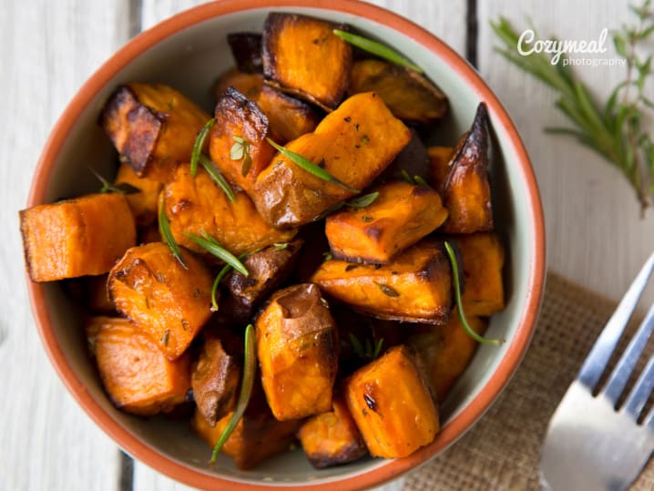 Roasted Sweet Potatoes with Bacon Vinaigrette