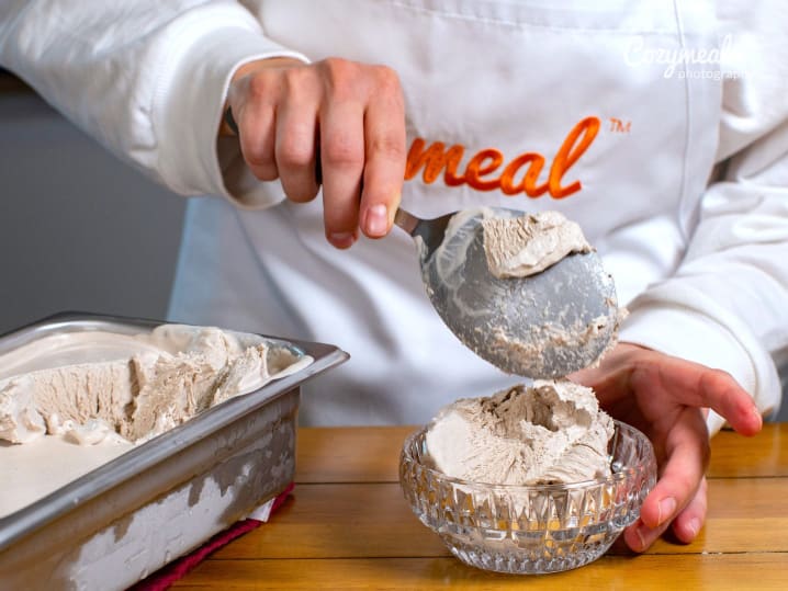 Scooping ice cream