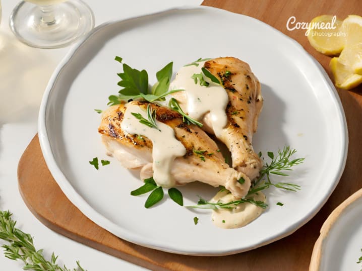 Seared Chicken with Sauvignon Blanc CrГЁme FraГ®che and Herbs