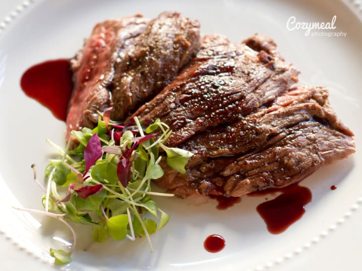 Seared Steak with RoseМЃ Cherry Gastrique