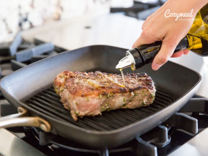 Searing steak