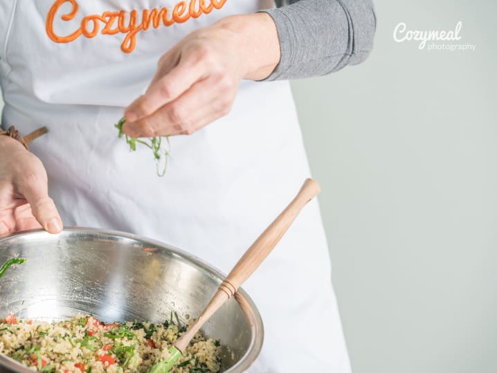 Tabbouleh making