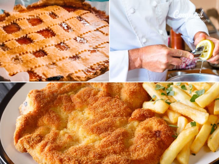 a collage of Italian cuisine