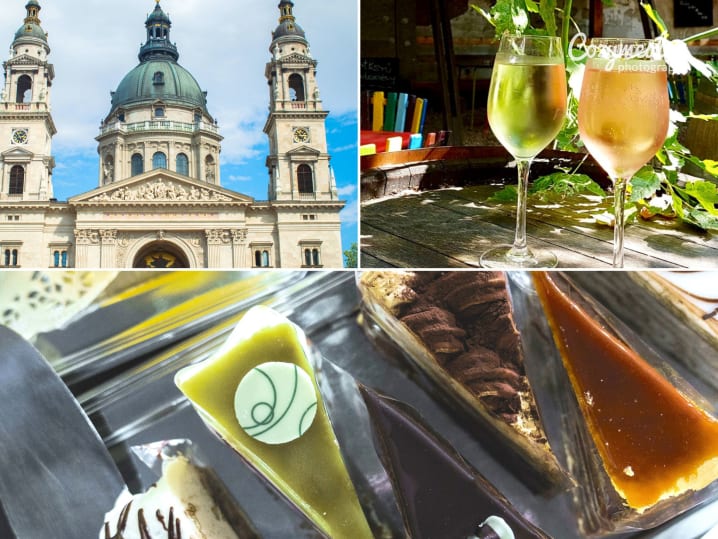 trying desserts and drinking wine in budapest hungary