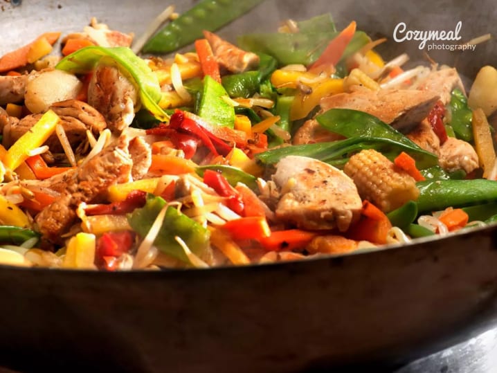 Wok Fried Lemongrass Chicken with Vegetables