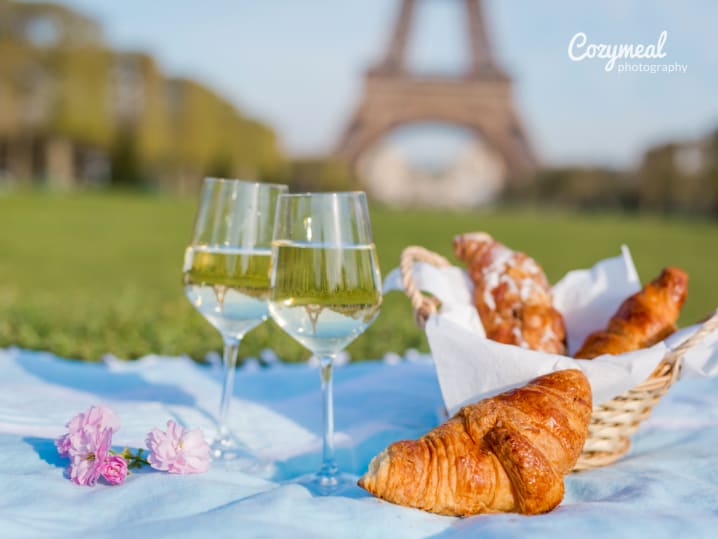 a view of the eiffel tower for an emily in paris themed private chef experience