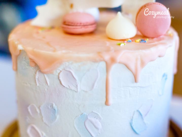 american buttercream cake with colorful decorations