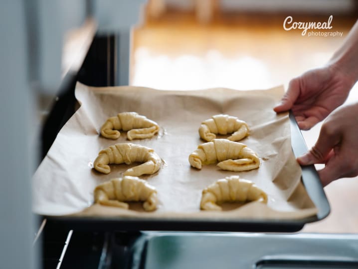 baking croissants