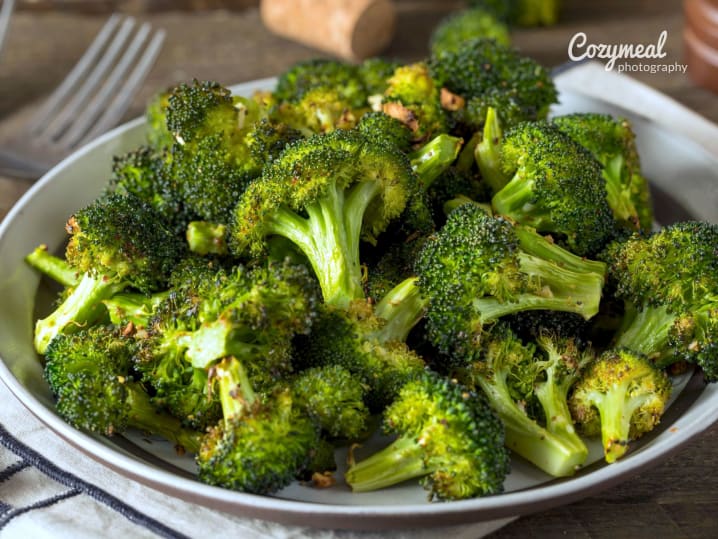 bowl of roasted broccoli