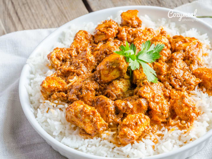 butter chicken with rice